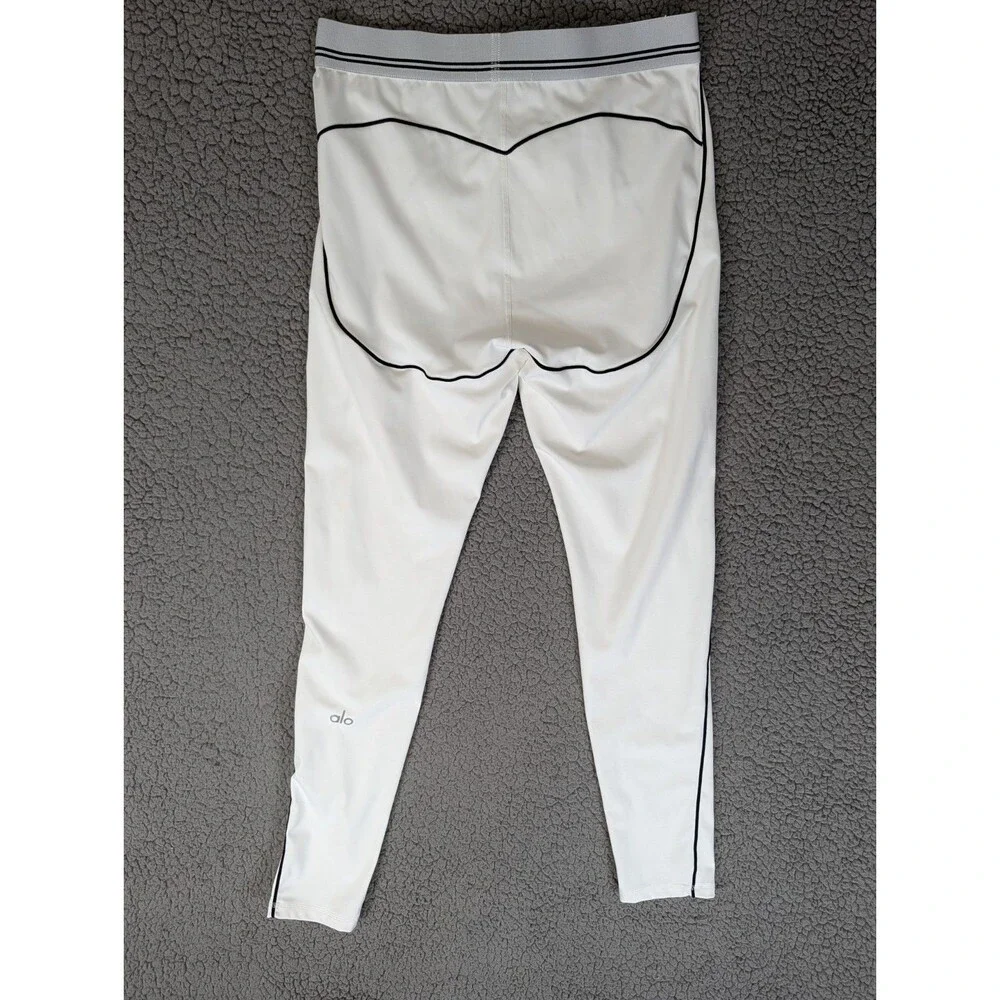 Alo Yoga Airbrush High-Waist Heart Throb Ankle Leggings XL White/Black